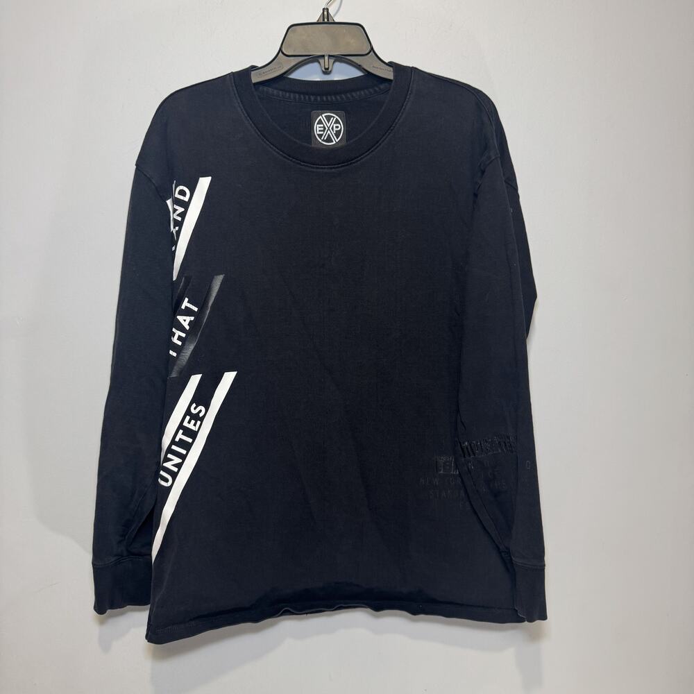 Express‎ Men's black long-sleeve shirt "Brand That Unites" Size M
